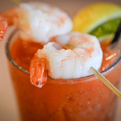 Bloody Mary with Shrimp.