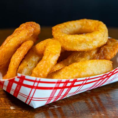 Crispy onion rings.