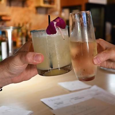 Margarita & Champaigne cheers at 13 Tacos & Taps.