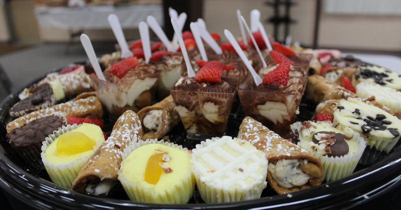 Close up of a tray with assorted confections