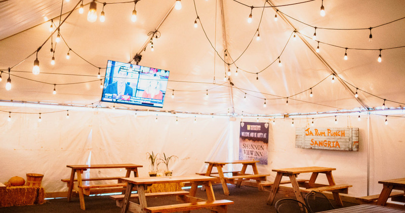 Dining area, tables ready for guests