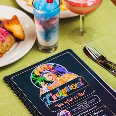 Restaurant menu, a slushy on the side