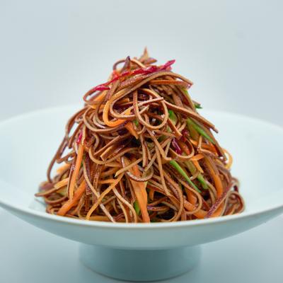 Spicy handcrafted black tofu strips photo