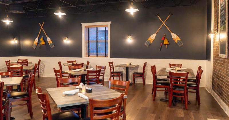 Interior, tables and chairs