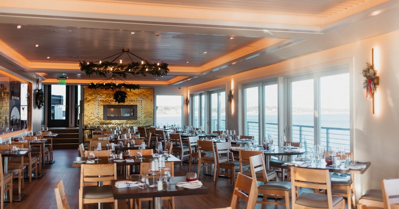 Interior, tables ready for guests