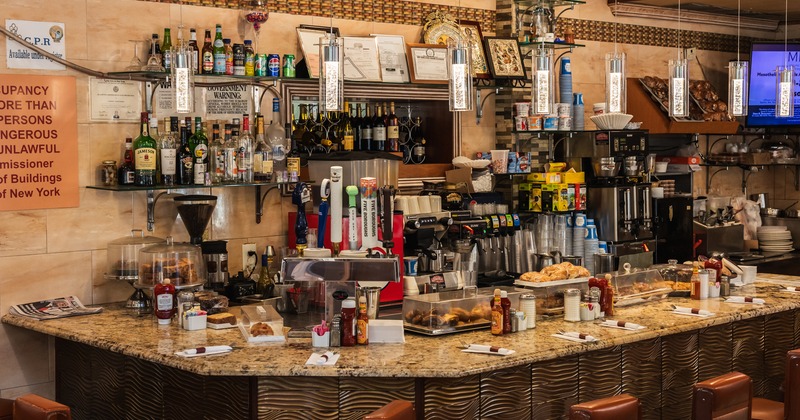 Interior, bar, drink rack behind