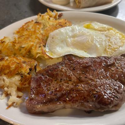 NY Strip Steak and Eggs.