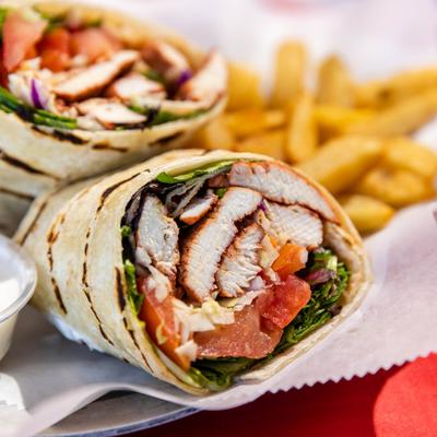 Tandoori Chicken Wrap, closeup