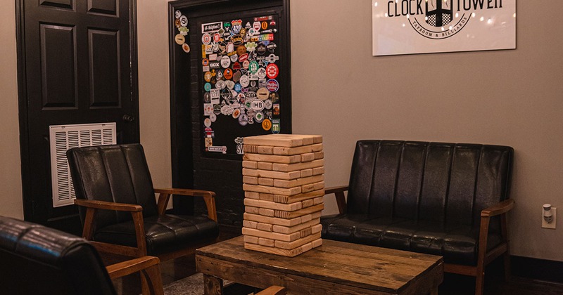 Interior, seating and coffee table