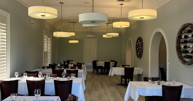 Booth area with set tables