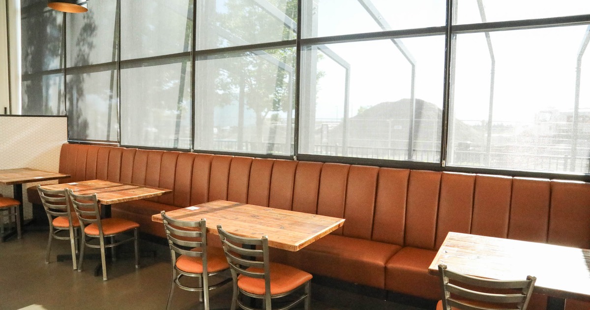 Seating and dining space by the windows