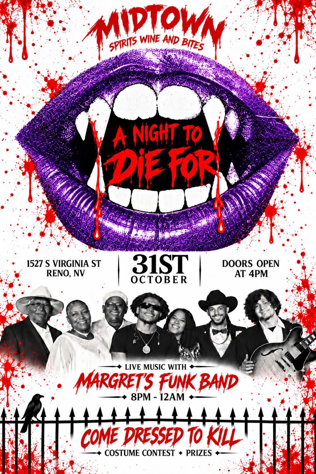 Advertisement for our Halloween party with live band Margaret's funk