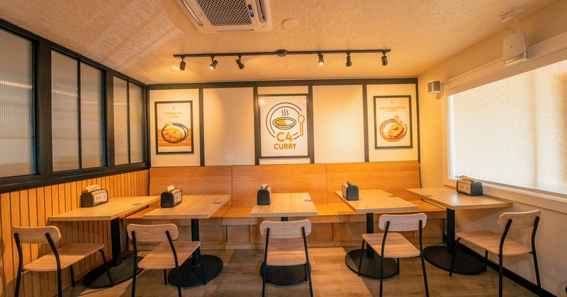 Tables, chairs, diner area, booths