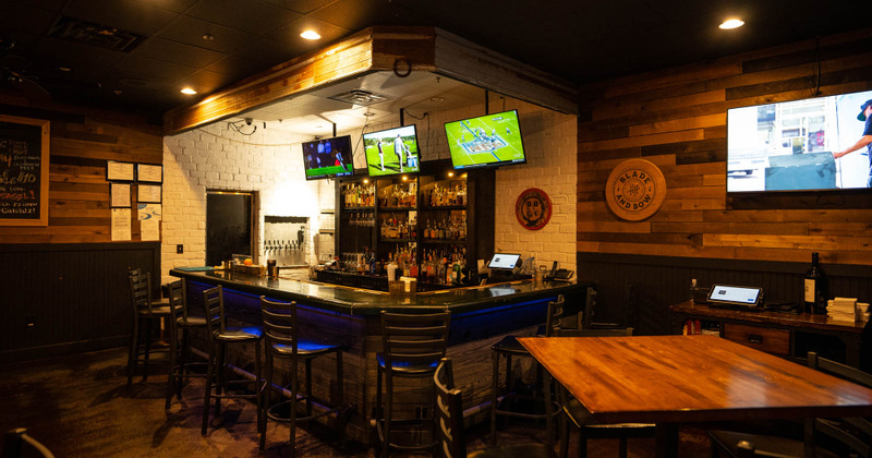 Interior, bar and tv area