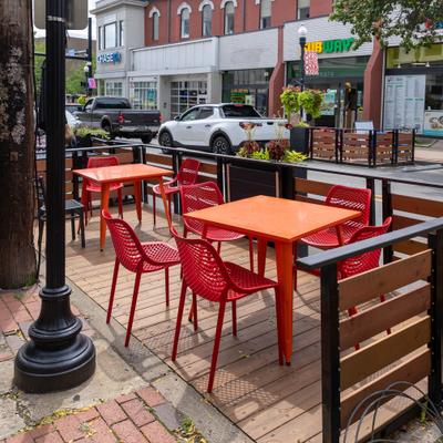 Exterior, seating area.