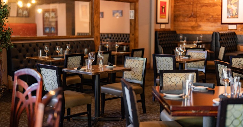 Interior, table set for guests