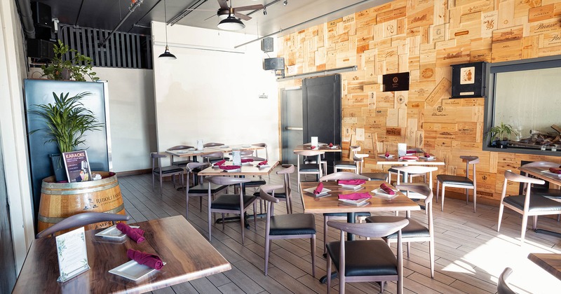 Interior, dining area ready for guest