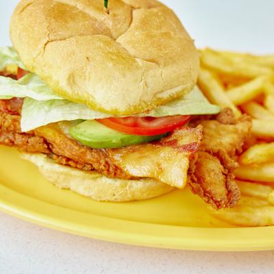 Crispy chicken sandwich.