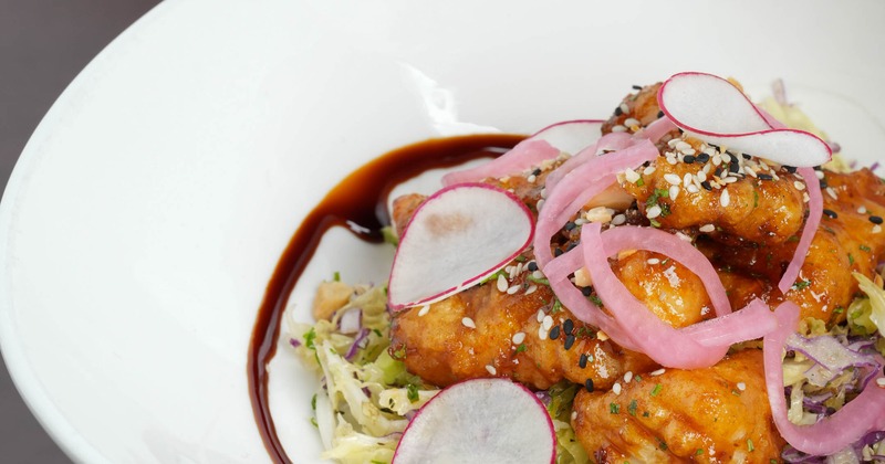 Salad with various ingredients, served in a bowl