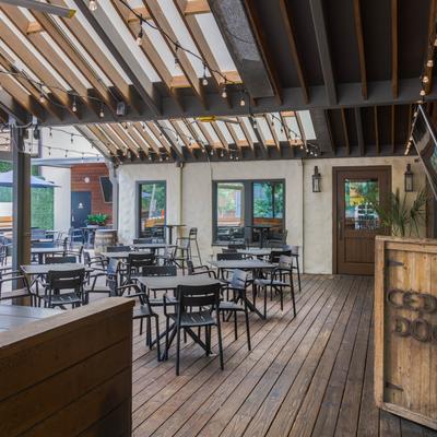 Exterior, patio seating.