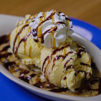 Chocolate Chip Cookie Bake and Salted Caramel Ice Cream.