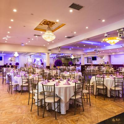 Banquet hall with ready tables for dining