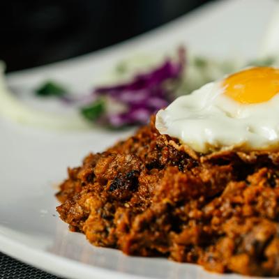 Smoked Eggplant Spread and fried egg.