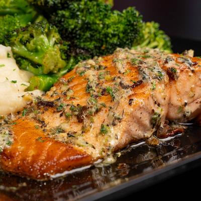 Roast salmon.
