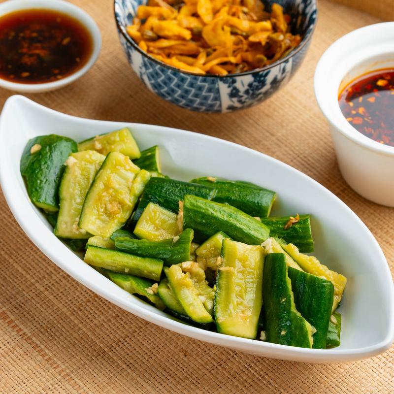 Smashed cucumber salad photo