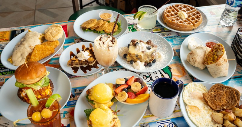 Variety of dishes served on the table