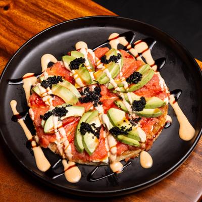 Red Door Pizza, plated and served.