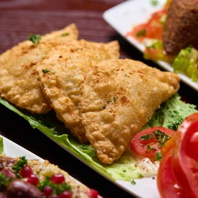 Crispy stuffed filo pastries.