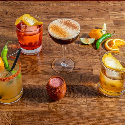 Assortment of craft cocktails and Mexican Candy Shots!.