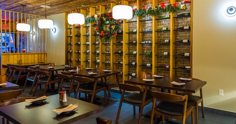 Interior, tables and chairs