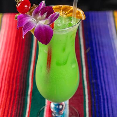 Green Bahama Mama cocktail.