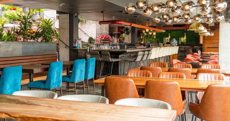 Interior, seating and bar areas