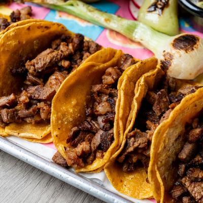 Grilled steak tacos.