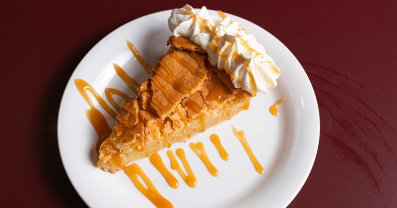 A slice of homemade coconut pie