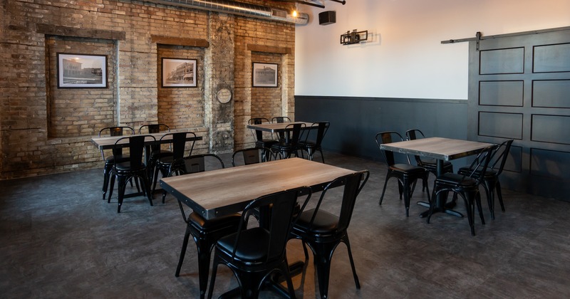 Interior, diner tables, chairs