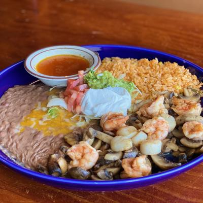Shrimp and mushroom dish