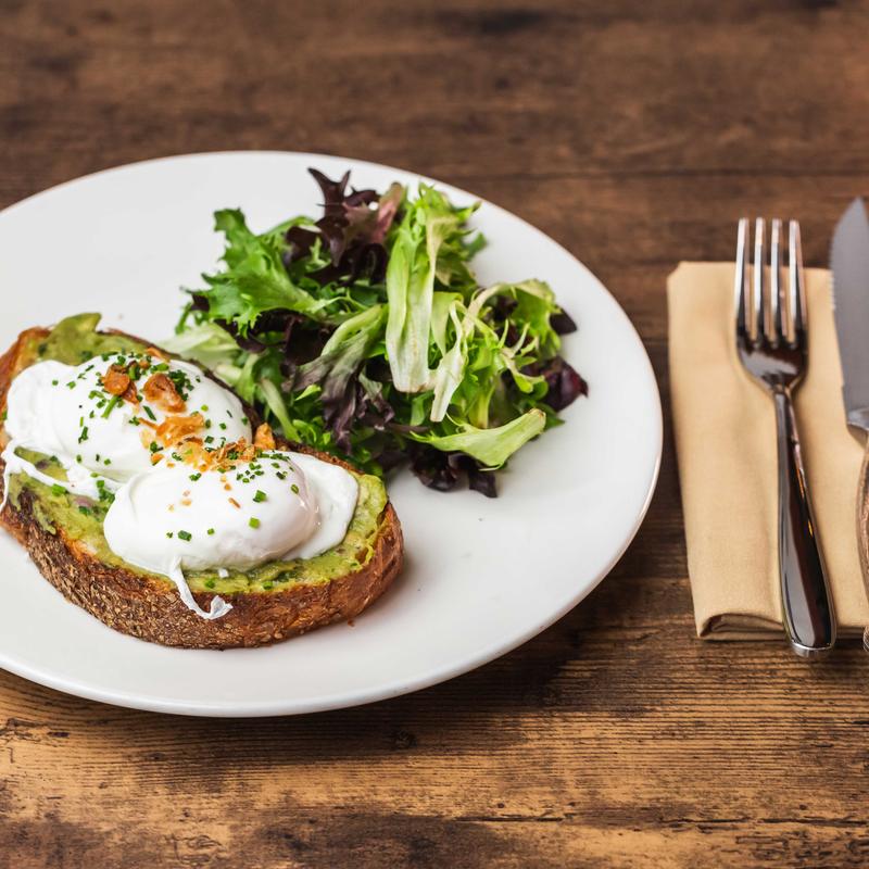 Avocado toast eggs photo