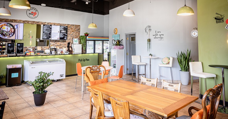 Cozy interior seating area and order counter