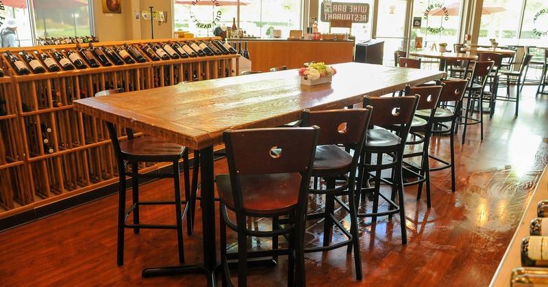 Interior, tables and seats, wine racks