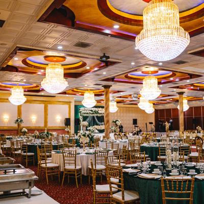 Spacious banquet hall.