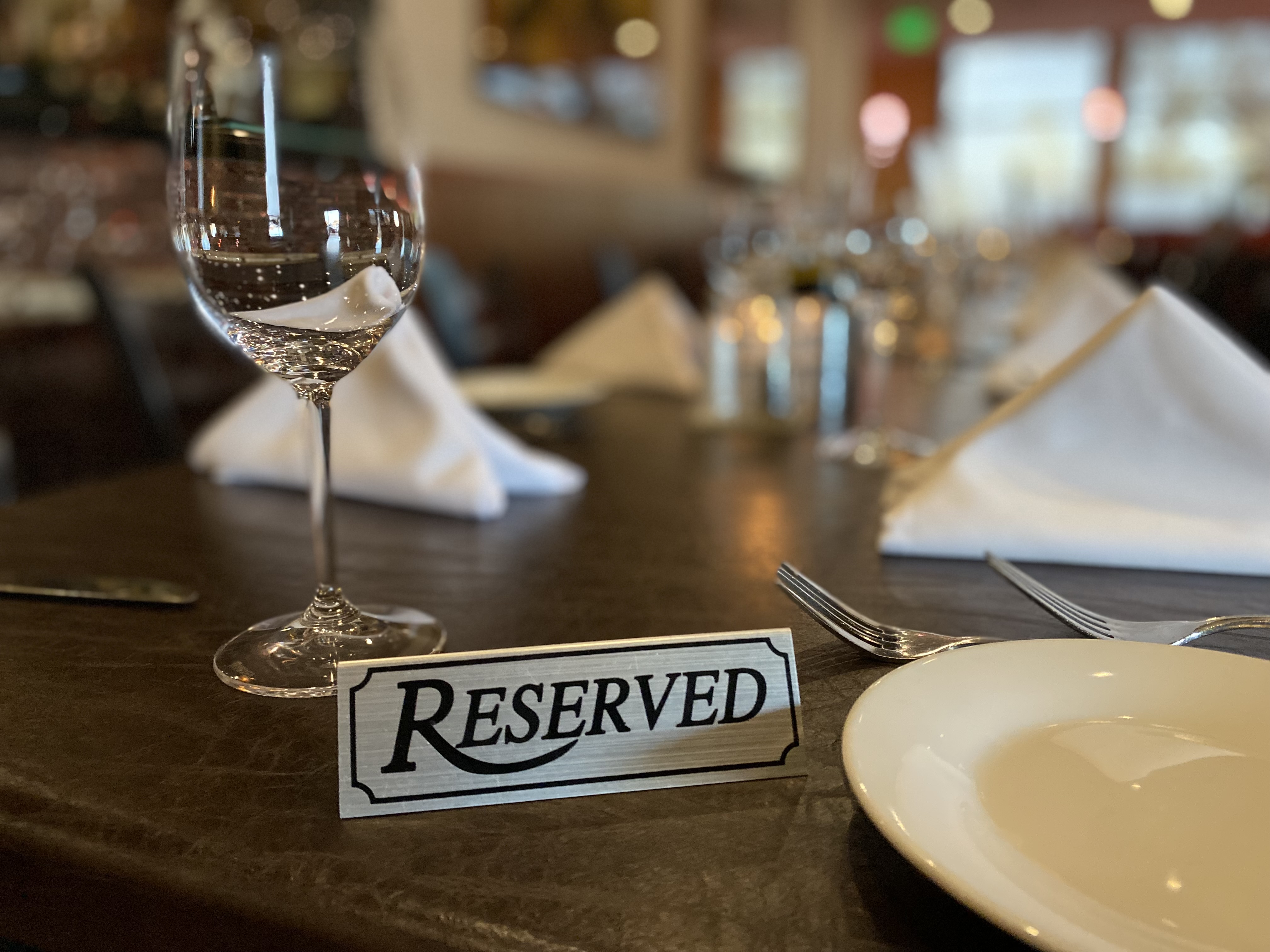 Table with reserved sign