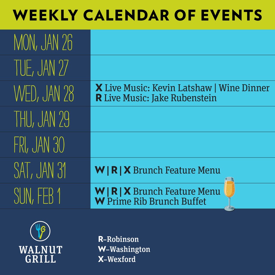 Walnut Grill Weekly Events event photo