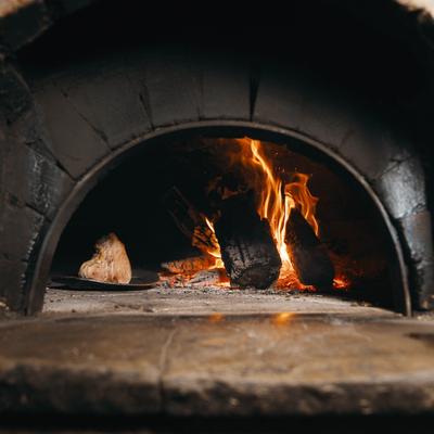 Wood fired oven.