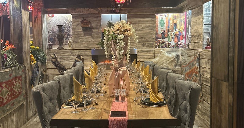 Vast and elegant set table ready for guests