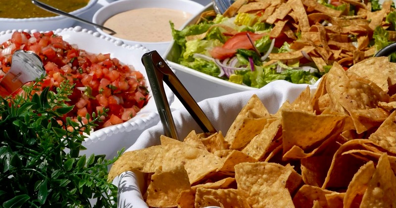 A table full of served food