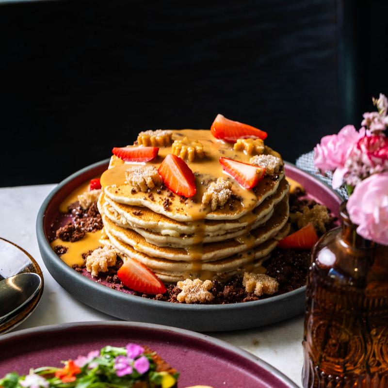 menu item 3 of 64, Churro Pancakes